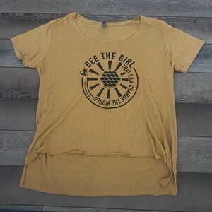 🐝 Next Level Apparel Mustard Hi Low Graphic Tee